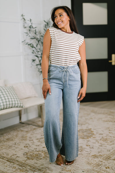 Judy Blue Palazzo Featherweight Denim with Drawstring