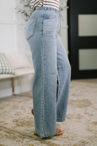 Judy Blue Palazzo Featherweight Denim with Drawstring
