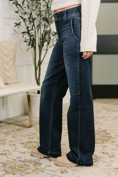 Dark Wash Judy Blue Wide Leg Jean
