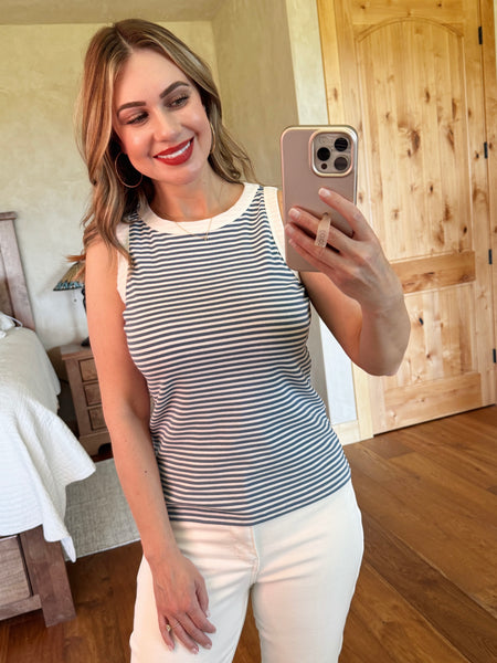 MM Blue/White Striped Tank
