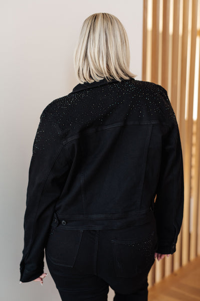 Judy Blue Black Rhinestone Denim Jacket