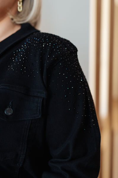 Judy Blue Black Rhinestone Denim Jacket