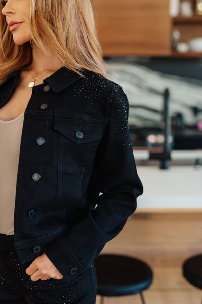 Judy Blue Black Rhinestone Denim Jacket