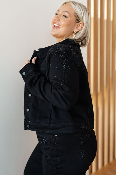 Judy Blue Black Rhinestone Denim Jacket