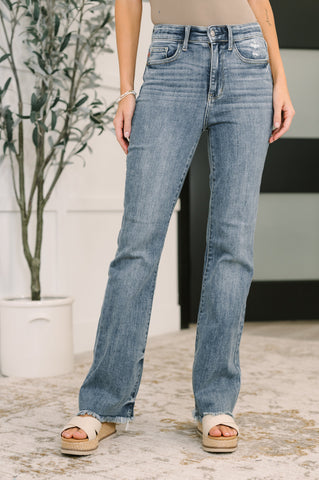 Judy Blue High Waist Bootcut with Fray Hem