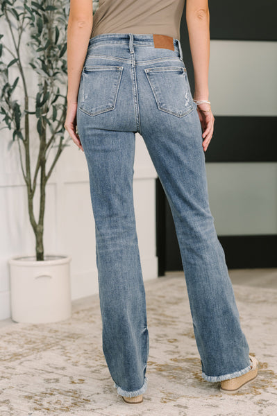 Judy Blue High Waist Bootcut with Fray Hem