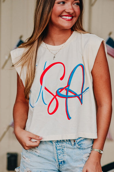 USA Muscle Ivory Tee