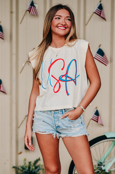 USA Muscle Ivory Tee