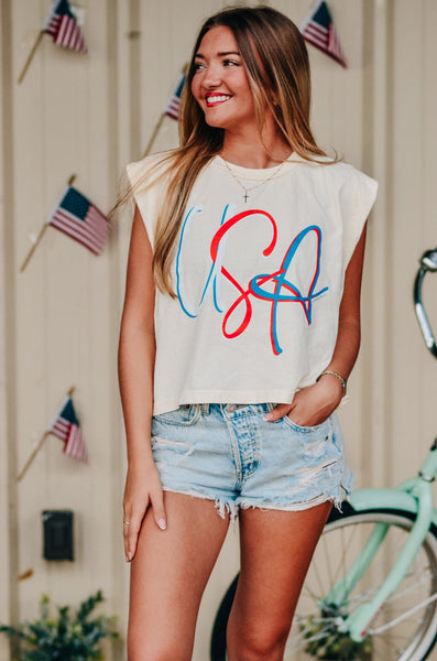 USA Muscle Ivory Tee