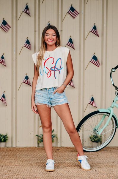 USA Muscle Ivory Tee