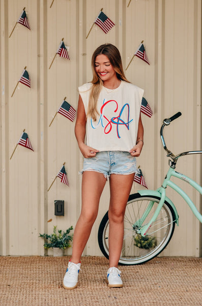 USA Muscle Ivory Tee