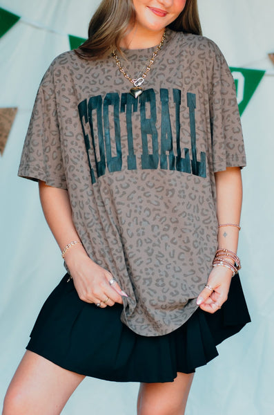 Football Brown Leopard Tee