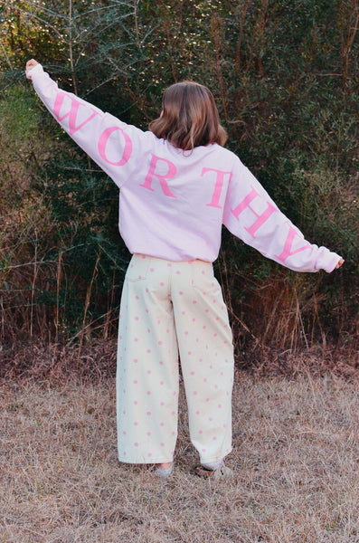 Worthy Light Pink Sweatshirt