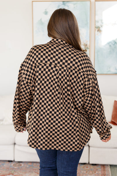 Black/Brown Checkered Shacket