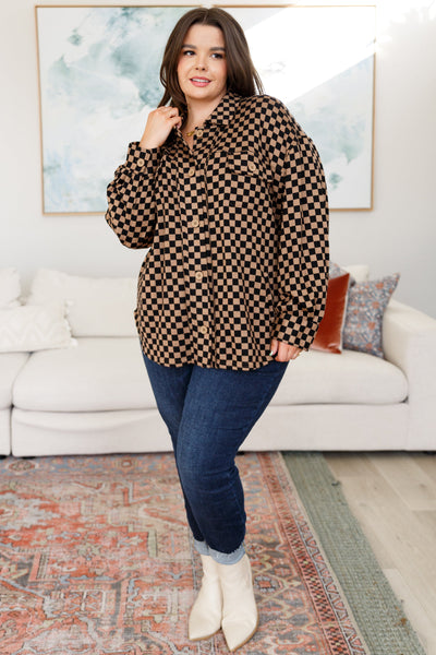 Black/Brown Checkered Shacket