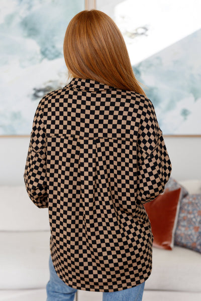Black/Brown Checkered Shacket