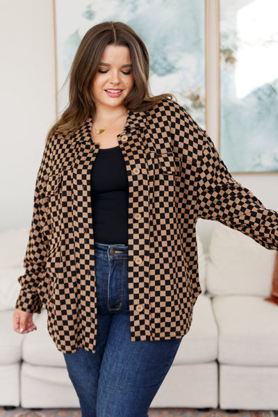 Black/Brown Checkered Shacket