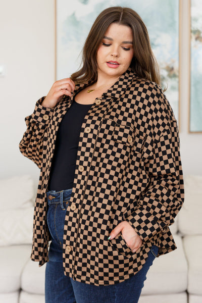 Black/Brown Checkered Shacket