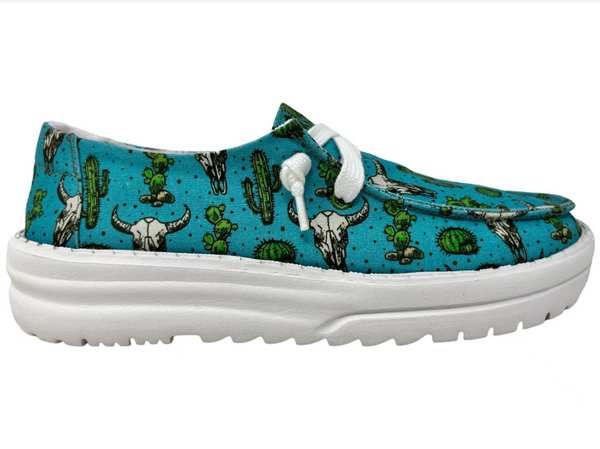Gypsy Jazz "Elizabeth" Turquoise Slip-on Shoes-Shoes-Sunshine and Wine Boutique