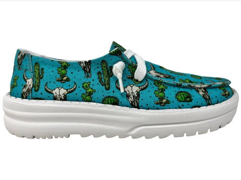 Gypsy Jazz "Elizabeth" Turquoise Slip-on Shoes-Shoes-Sunshine and Wine Boutique