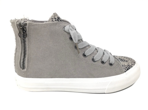 Gypsy Jazz "Lou" Grey Snakeskin Slip-on Shoes-Shoes-Sunshine and Wine Boutique