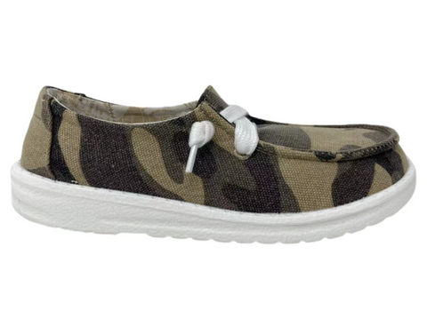 Gypsy Jazz Kid's "Kitty Kat" Camo Slip-on Shoes-Shoes-Sunshine and Wine Boutique