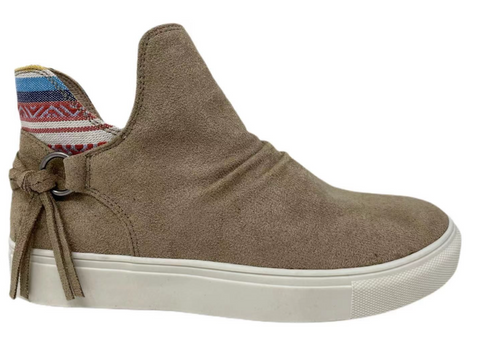 Very G "Whisper" Taupe Aztec Fringe Slip-on Shoes-Shoes-Sunshine and Wine Boutique