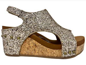Very G "Culver" Gold Sparkle Wedge-Shoes-Sunshine and Wine Boutique