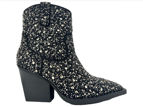 Very G "Kady Pearl" Black Bootie-Shoes-Sunshine and Wine Boutique