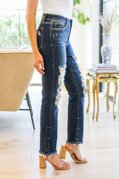 Judy Blue Heavy Destroyed Straight Denim