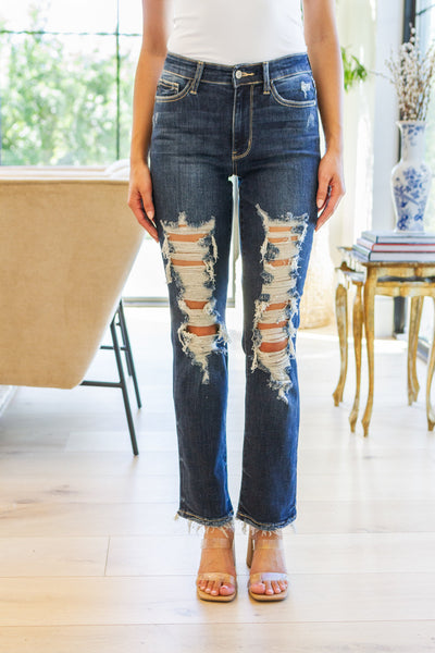 Judy Blue Heavy Destroyed Straight Denim