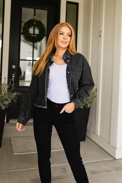 TTYL Jacket In Black Denim