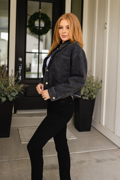 TTYL Jacket In Black Denim