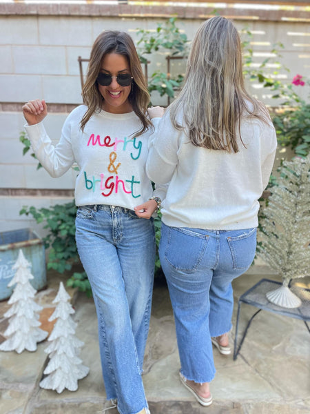 Ready to ship!  Merry and Bright Tinsel Sweater