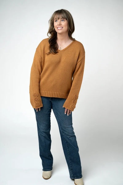 MM Camel Crochet Sweater
