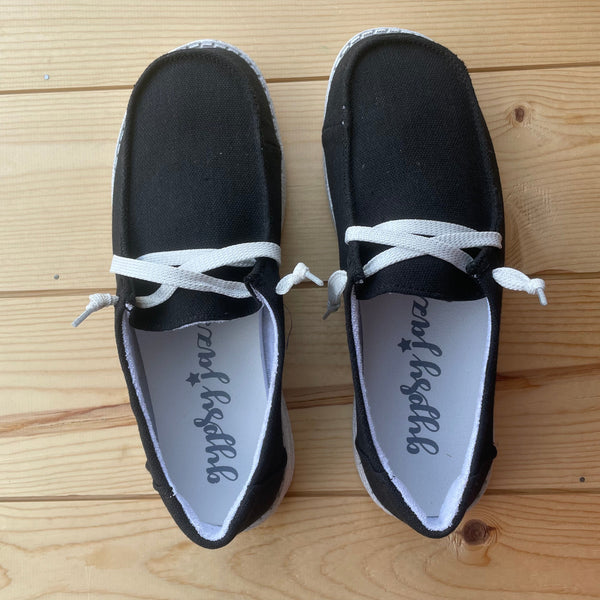 Gypsy Jazz "Flash" Black Slip-on Shoes-Shoes-Sunshine and Wine Boutique