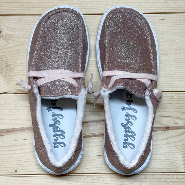 Gypsy Jazz "Holly Glitter" Blush Slip-on Shoes-Shoes-Sunshine and Wine Boutique