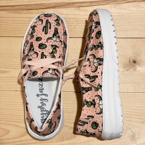 Gypsy Jazz "Elizabeth" Peach Slip-on Shoes-Shoes-Sunshine and Wine Boutique