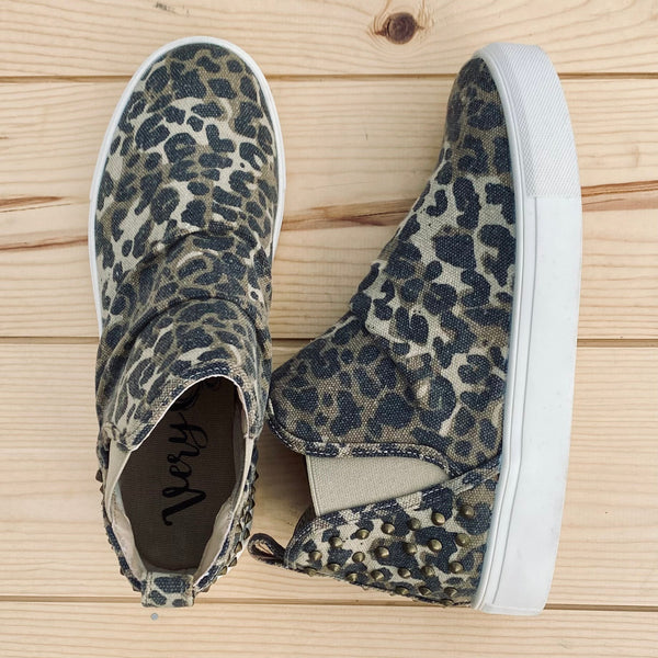 Very G "Zoey" Leopard Studded Slip-on Shoes-Shoes-Sunshine and Wine Boutique