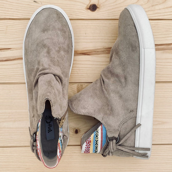 Very G "Whisper" Taupe Aztec Fringe Slip-on Shoes-Shoes-Sunshine and Wine Boutique