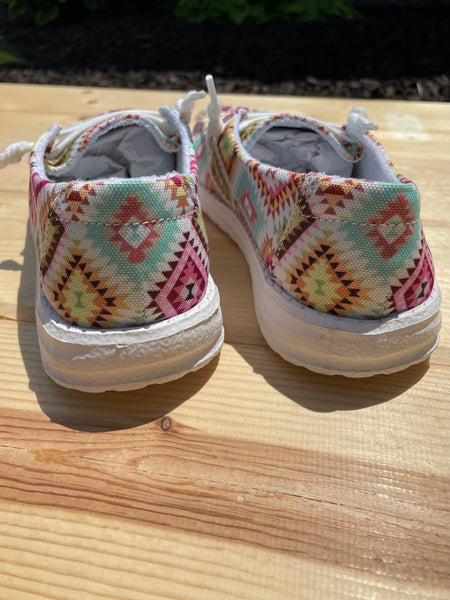 Gypsy Jazz "Adair" White & Pink Slip-on Shoes-Shoes-Sunshine and Wine Boutique