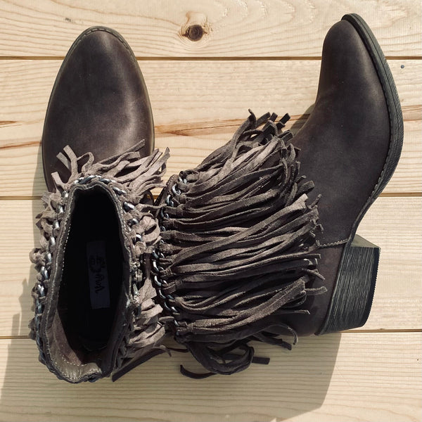 Very G "Juno" Taupe Fringe Bootie-Shoes-Sunshine and Wine Boutique