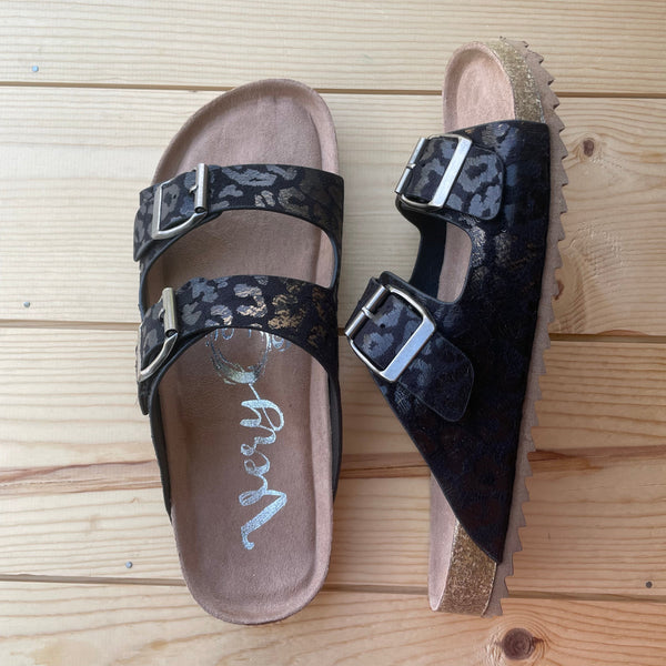 Very G "Aries" Black & Gold Leopard Sandal-Shoes-Sunshine and Wine Boutique