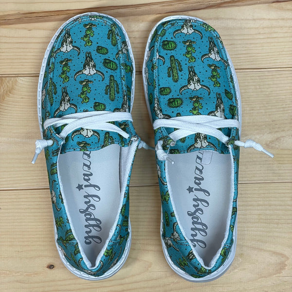 Gypsy Jazz "Elizabeth" Turquoise Slip-on Shoes-Shoes-Sunshine and Wine Boutique