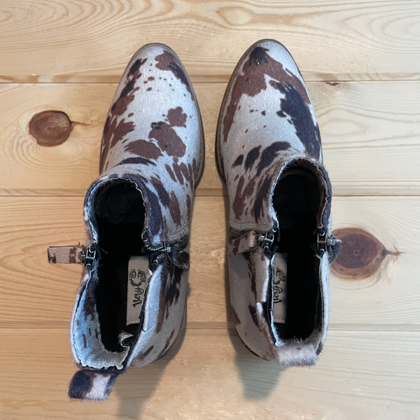 Very G "Chisel" Brown Cow Print Bootie-Shoes-Sunshine and Wine Boutique