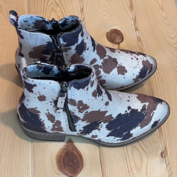 Very G "Chisel" Brown Cow Print Bootie-Shoes-Sunshine and Wine Boutique