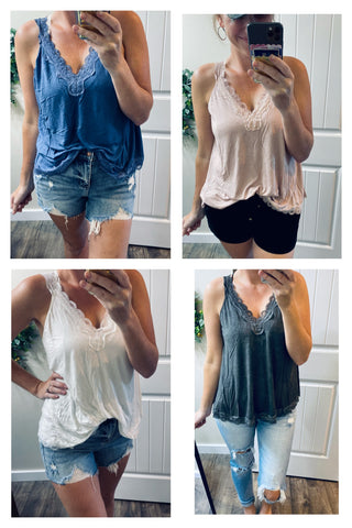 Restock! Lace Trim Cami Top