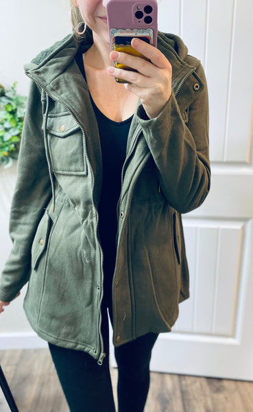 Charcoal or Olive Utility Jacket