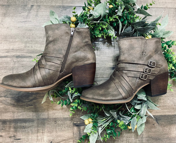 Sale! Cross Buckle Booties