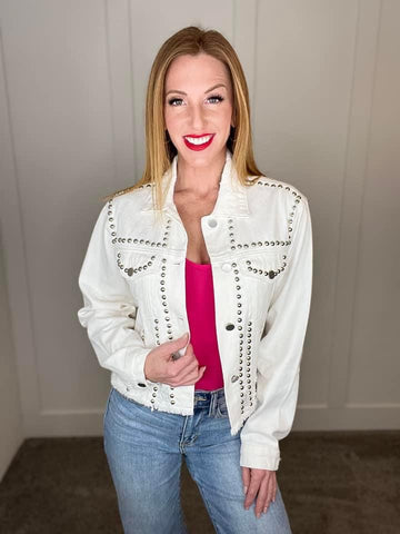 White Here All Evening Studded Jacket